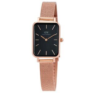 NWT Authentic Daniel Wellington Quadro Quartz Black Dial Women's Watch